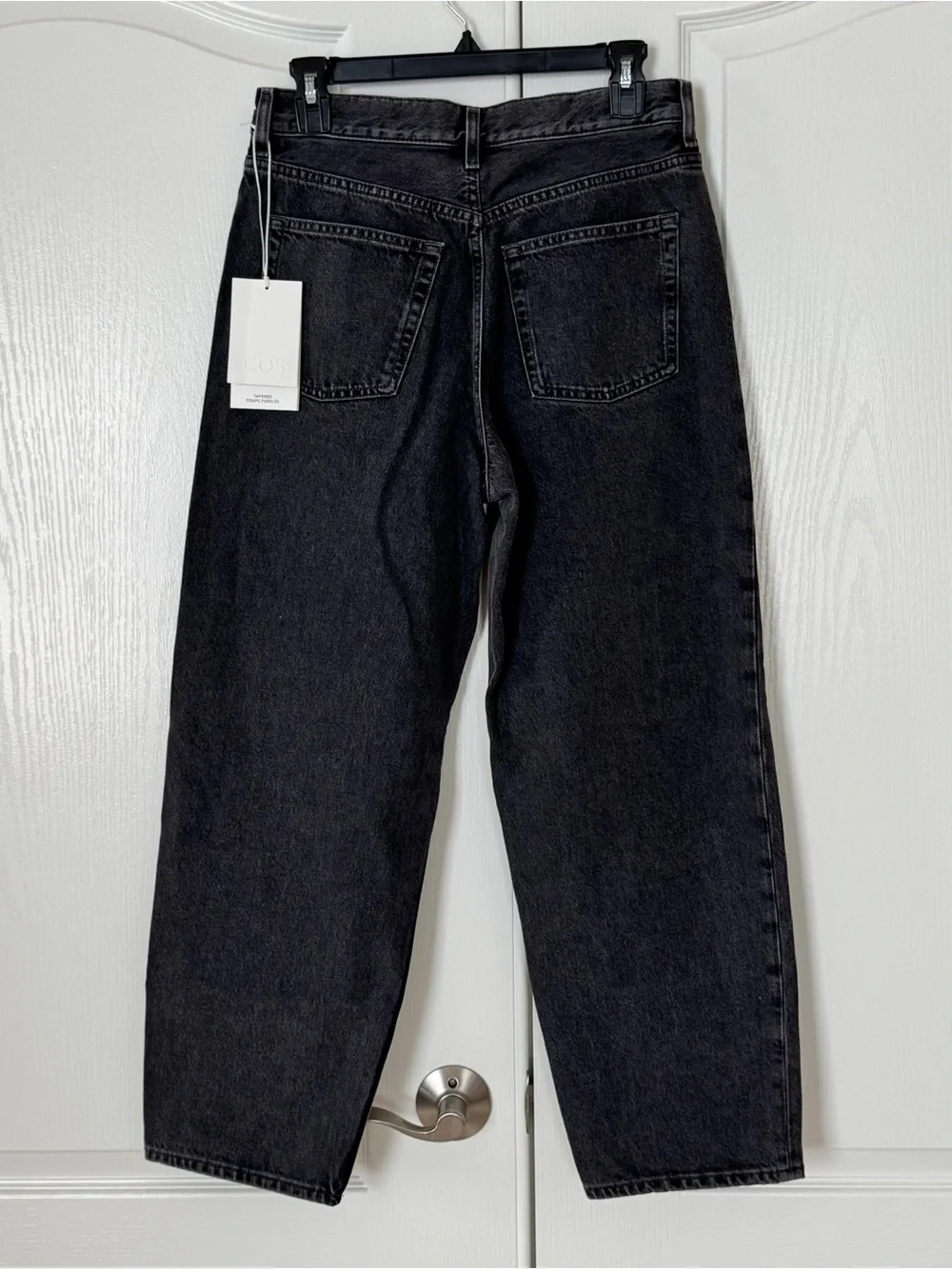 COS Black High-Rise Tapered-Leg Jeans - Size 27